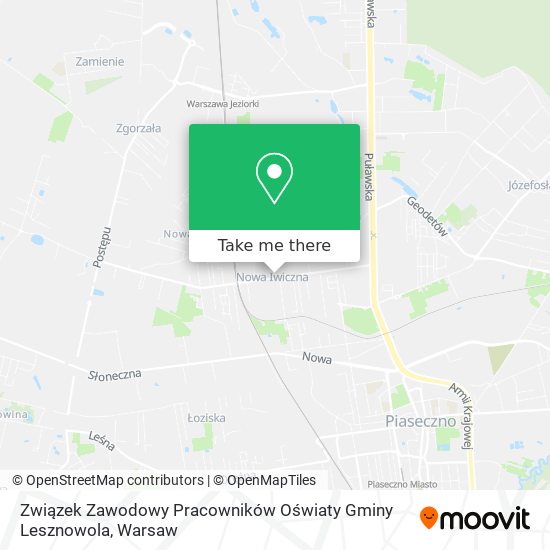 Związek Zawodowy Pracowników Oświaty Gminy Lesznowola map