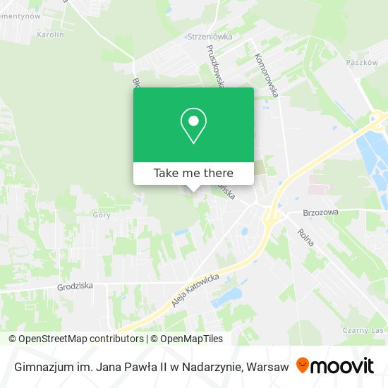 Gimnazjum im. Jana Pawła II w Nadarzynie map