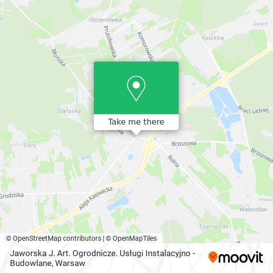 Jaworska J. Art. Ogrodnicze. Usługi Instalacyjno - Budowlane map