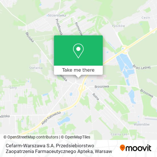 Cefarm-Warszawa S.A. Przedsiebiorstwo Zaopatrzenia Farmaceutycznego Apteka map