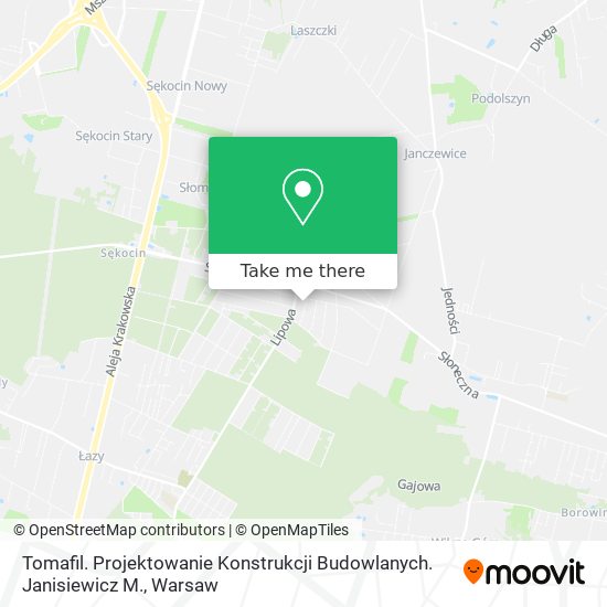 Tomafil. Projektowanie Konstrukcji Budowlanych. Janisiewicz M. map