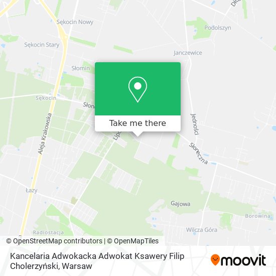 Kancelaria Adwokacka Adwokat Ksawery Filip Cholerzyński map