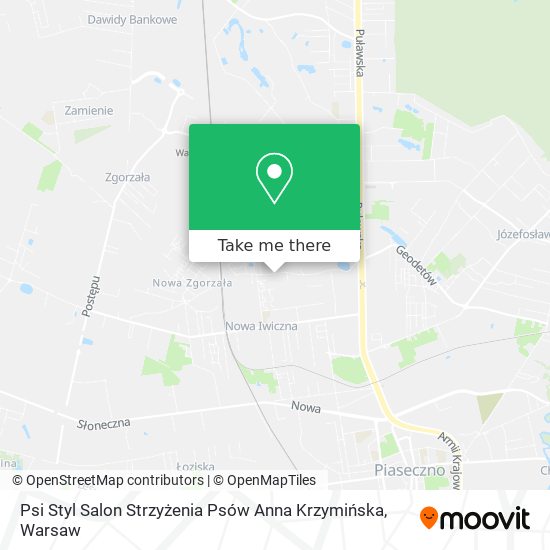 Psi Styl Salon Strzyżenia Psów Anna Krzymińska map