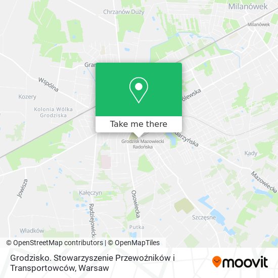 Карта Grodzisko. Stowarzyszenie Przewoźników i Transportowców