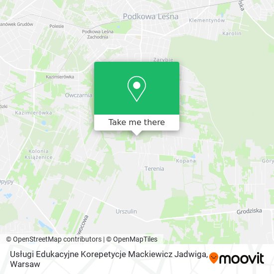 Usługi Edukacyjne Korepetycje Mackiewicz Jadwiga map