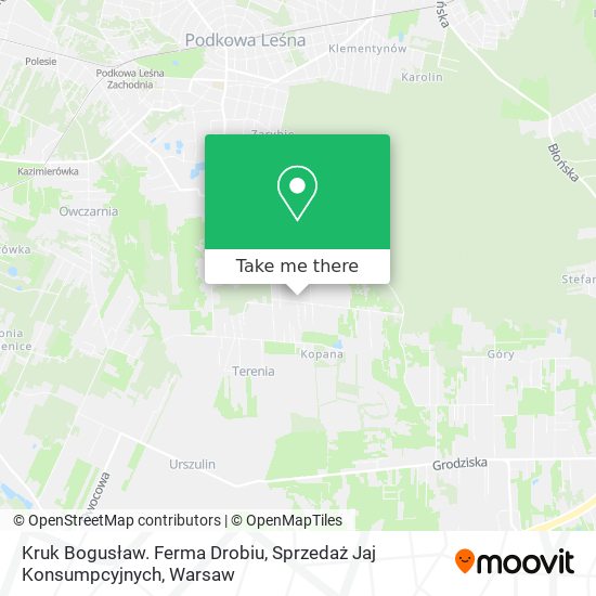 Kruk Bogusław. Ferma Drobiu, Sprzedaż Jaj Konsumpcyjnych map