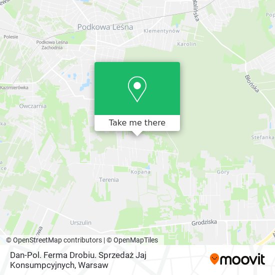 Dan-Pol. Ferma Drobiu. Sprzedaż Jaj Konsumpcyjnych map