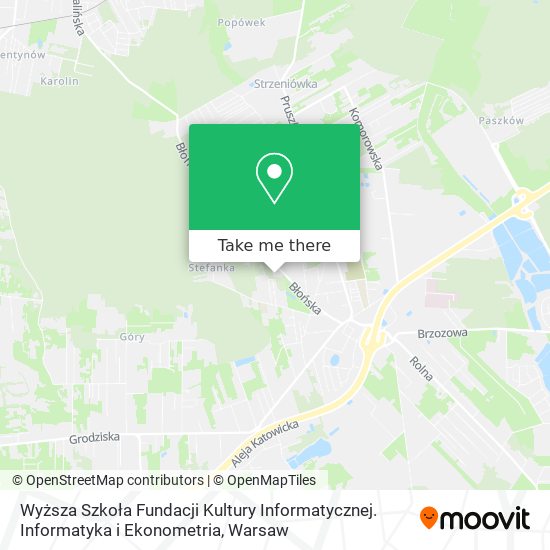 Wyższa Szkoła Fundacji Kultury Informatycznej. Informatyka i Ekonometria map