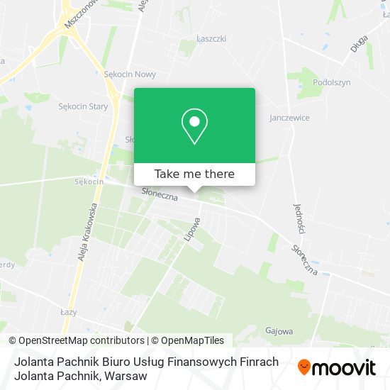 Jolanta Pachnik Biuro Usług Finansowych Finrach Jolanta Pachnik map