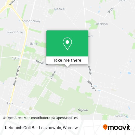 Kebabish Grill Bar Lesznowola map