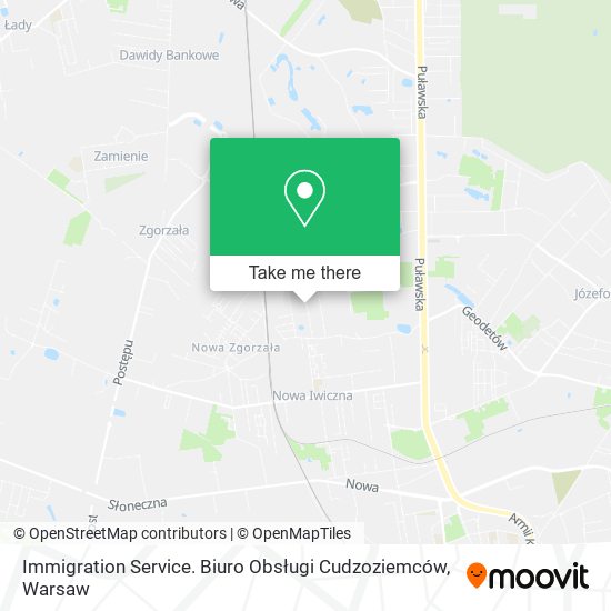 Immigration Service. Biuro Obsługi Cudzoziemców map