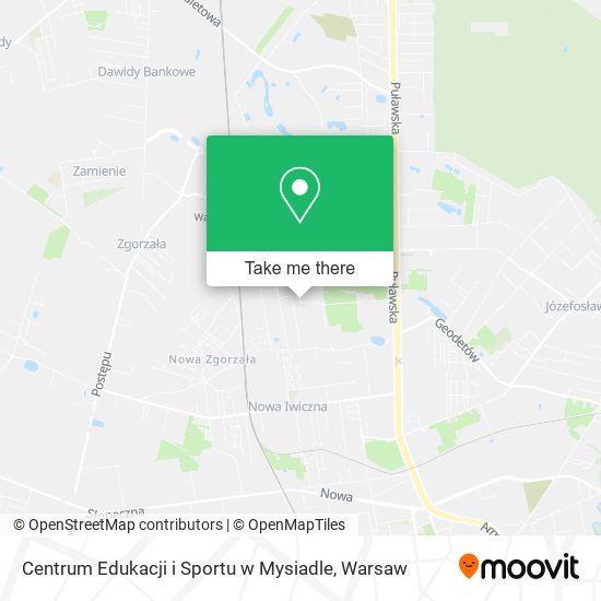 Centrum Edukacji i Sportu w Mysiadle map