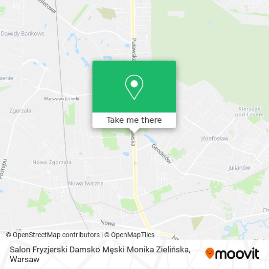 Карта Salon Fryzjerski Damsko Męski Monika Zielińska