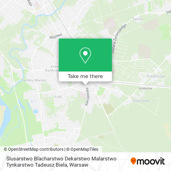 Ślusarstwo Blacharstwo Dekarstwo Malarstwo Tynkarstwo Tadeusz Biela map