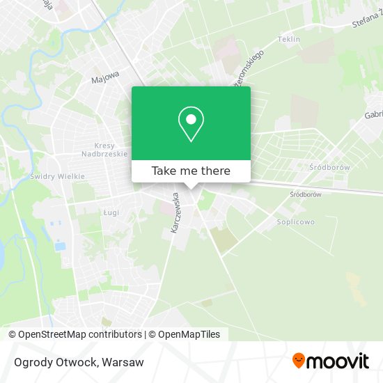 Ogrody Otwock map