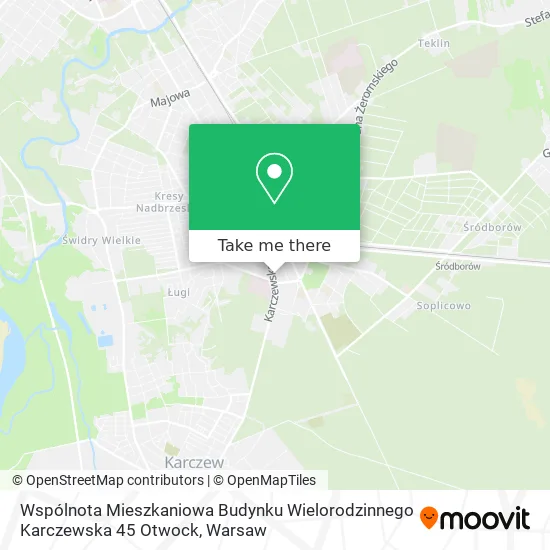 Карта Wspólnota Mieszkaniowa Budynku Wielorodzinnego Karczewska 45 Otwock