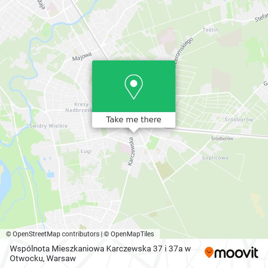 Wspólnota Mieszkaniowa Karczewska 37 i 37a w Otwocku map