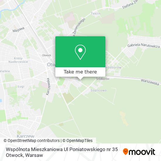 Wspólnota Mieszkaniowa Ul Poniatowskiego nr 35 Otwock map