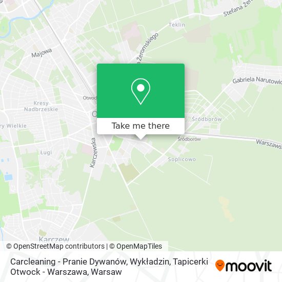 Carcleaning - Pranie Dywanów, Wykładzin, Tapicerki Otwock - Warszawa map