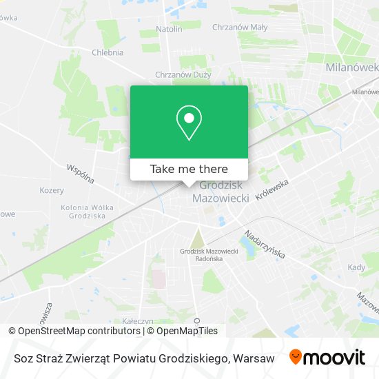 Soz Straż Zwierząt Powiatu Grodziskiego map