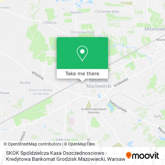 SKOK Spóldzielcza Kasa Oszczednosciowo - Kredytowa Bankomat Grodzisk Mazowiecki map