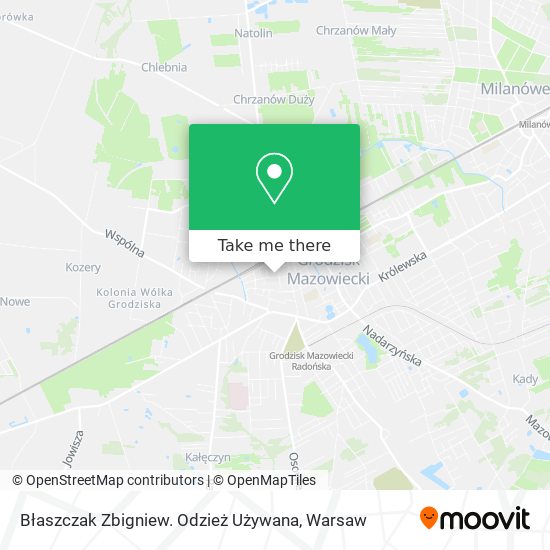 Błaszczak Zbigniew. Odzież Używana map