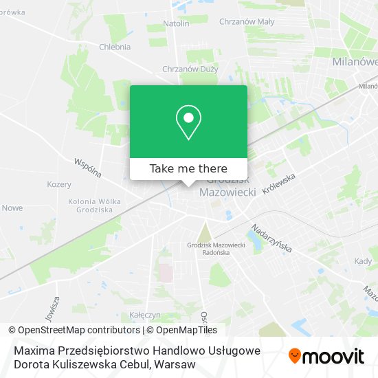 Maxima Przedsiębiorstwo Handlowo Usługowe Dorota Kuliszewska Cebul map