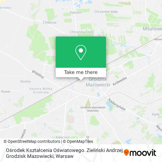 Ośrodek Kształcenia Oświatowego. Zieliński Andrzej Grodzisk Mazowiecki map