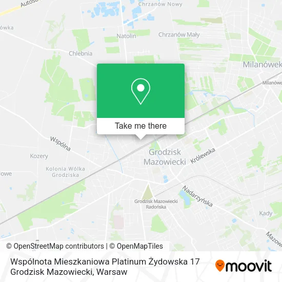Карта Wspólnota Mieszkaniowa Platinum Żydowska 17 Grodzisk Mazowiecki
