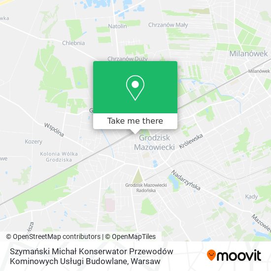 Szymański Michał Konserwator Przewodów Kominowych Usługi Budowlane map