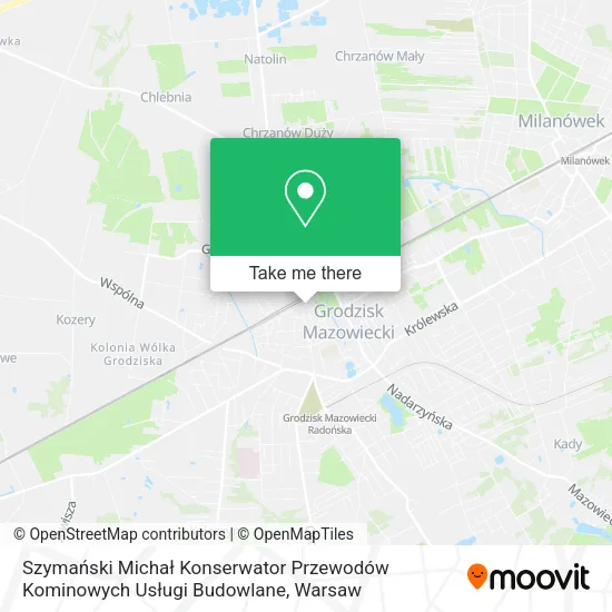 Карта Szymański Michał Konserwator Przewodów Kominowych Usługi Budowlane