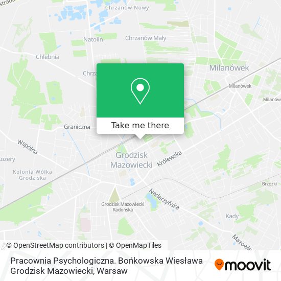 Pracownia Psychologiczna. Bońkowska Wiesława Grodzisk Mazowiecki map