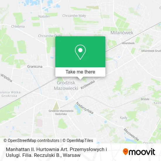 Manhattan II. Hurtownia Art. Przemysłowych i Usługi. Filia. Reczulski B. map