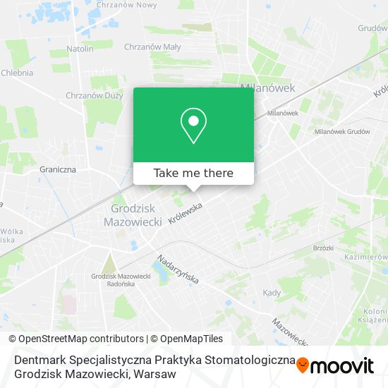 Dentmark Specjalistyczna Praktyka Stomatologiczna Grodzisk Mazowiecki map