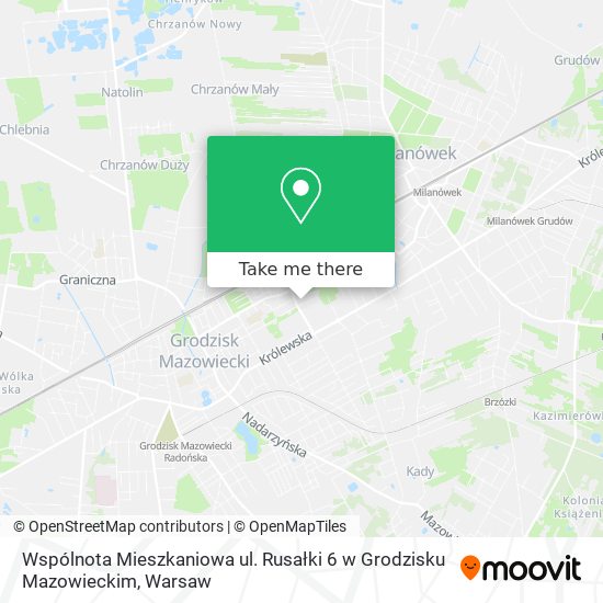 Карта Wspólnota Mieszkaniowa ul. Rusałki 6 w Grodzisku Mazowieckim