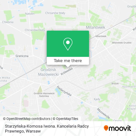 Starzyńska-Komosa Iwona. Kancelaria Radcy Prawnego map