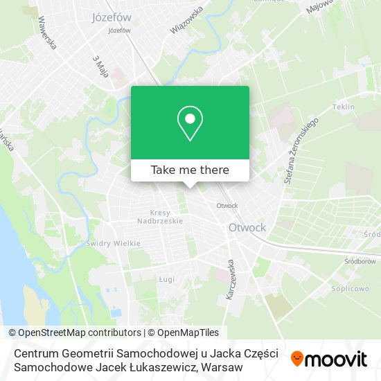 Карта Centrum Geometrii Samochodowej u Jacka Części Samochodowe Jacek Łukaszewicz