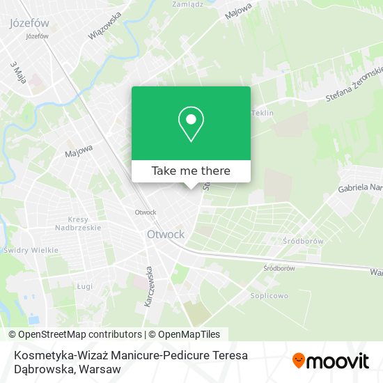 Карта Kosmetyka-Wizaż Manicure-Pedicure Teresa Dąbrowska