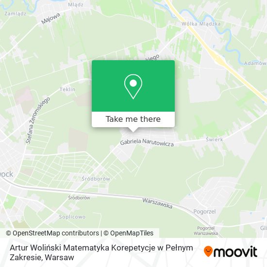 Artur Woliński Matematyka Korepetycje w Pełnym Zakresie map