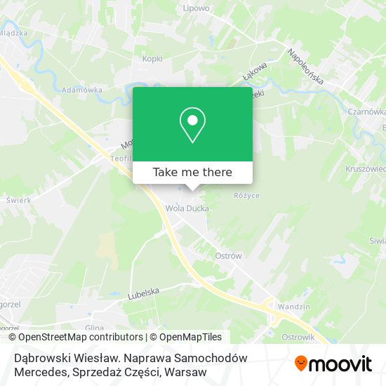 Dąbrowski Wiesław. Naprawa Samochodów Mercedes, Sprzedaż Części map