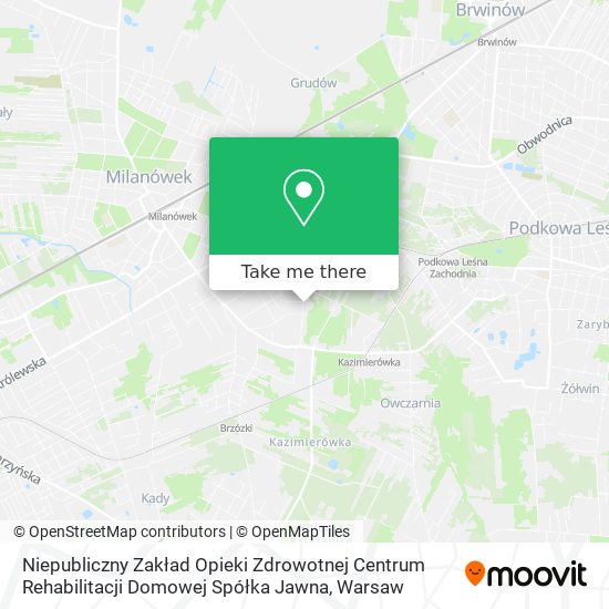 Niepubliczny Zakład Opieki Zdrowotnej Centrum Rehabilitacji Domowej Spółka Jawna map