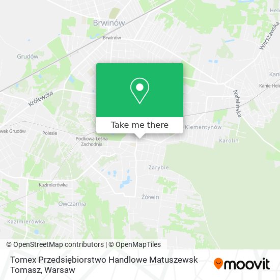 Tomex Przedsiębiorstwo Handlowe Matuszewsk Tomasz map