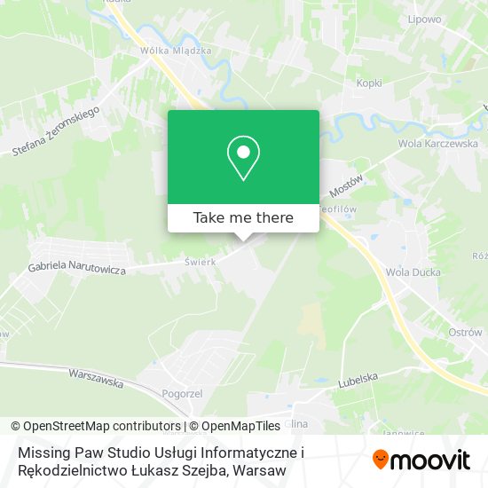 Missing Paw Studio Usługi Informatyczne i Rękodzielnictwo Łukasz Szejba map