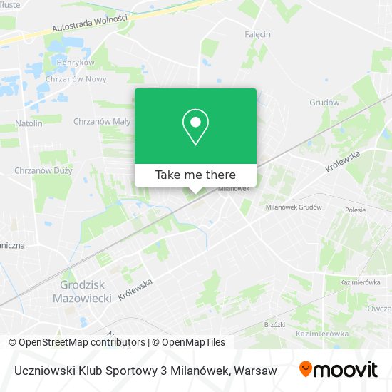 Uczniowski Klub Sportowy 3 Milanówek map