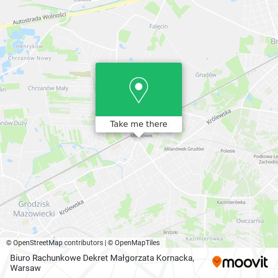 Biuro Rachunkowe Dekret Małgorzata Kornacka map