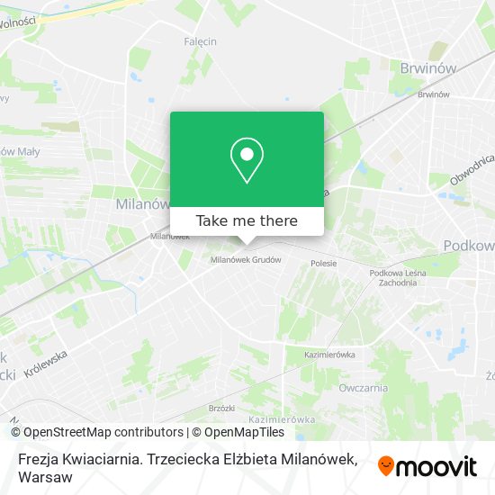 Frezja Kwiaciarnia. Trzeciecka Elżbieta Milanówek map