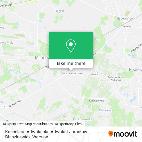 Kancelaria Adwokacka Adwokat Jarosław Błaszkiewicz map