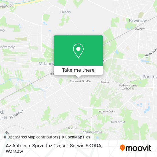 Az Auto s.c. Sprzedaż Części. Serwis SKODA map