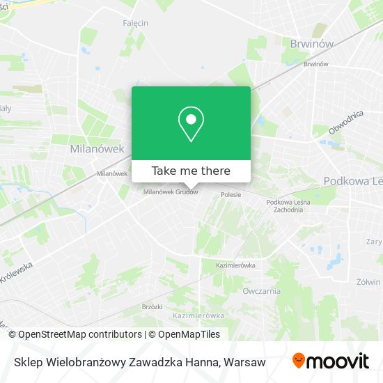 Sklep Wielobranżowy Zawadzka Hanna map