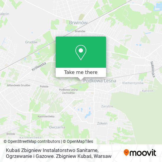 Kubaś Zbigniew Instalatorstwo Sanitarne, Ogrzewanie i Gazowe. Zbigniew Kubaś map